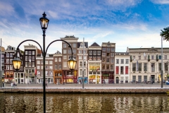 Schiefe Häuser in Amsterdam