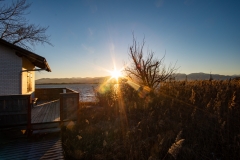 Fischerhütte in der Morgensonne